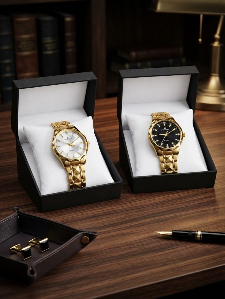 Gold Stainless Steel Analog Watch for Men & Women